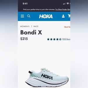 HOKA Bondi X every day running shoe, gorgeous Blue Glass/Billowing sail color